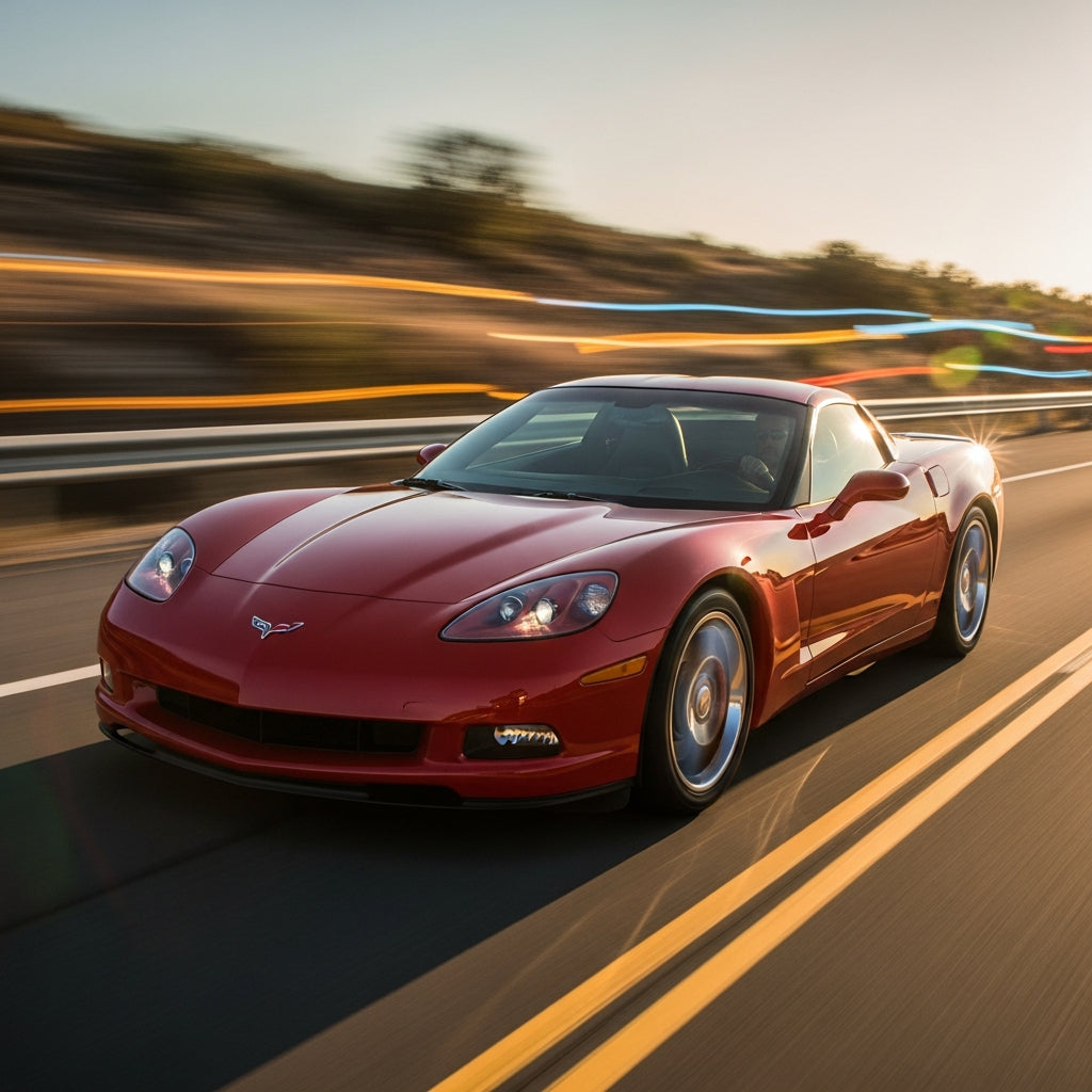 Action Shot: Chevrolet Corvette Driving Fast