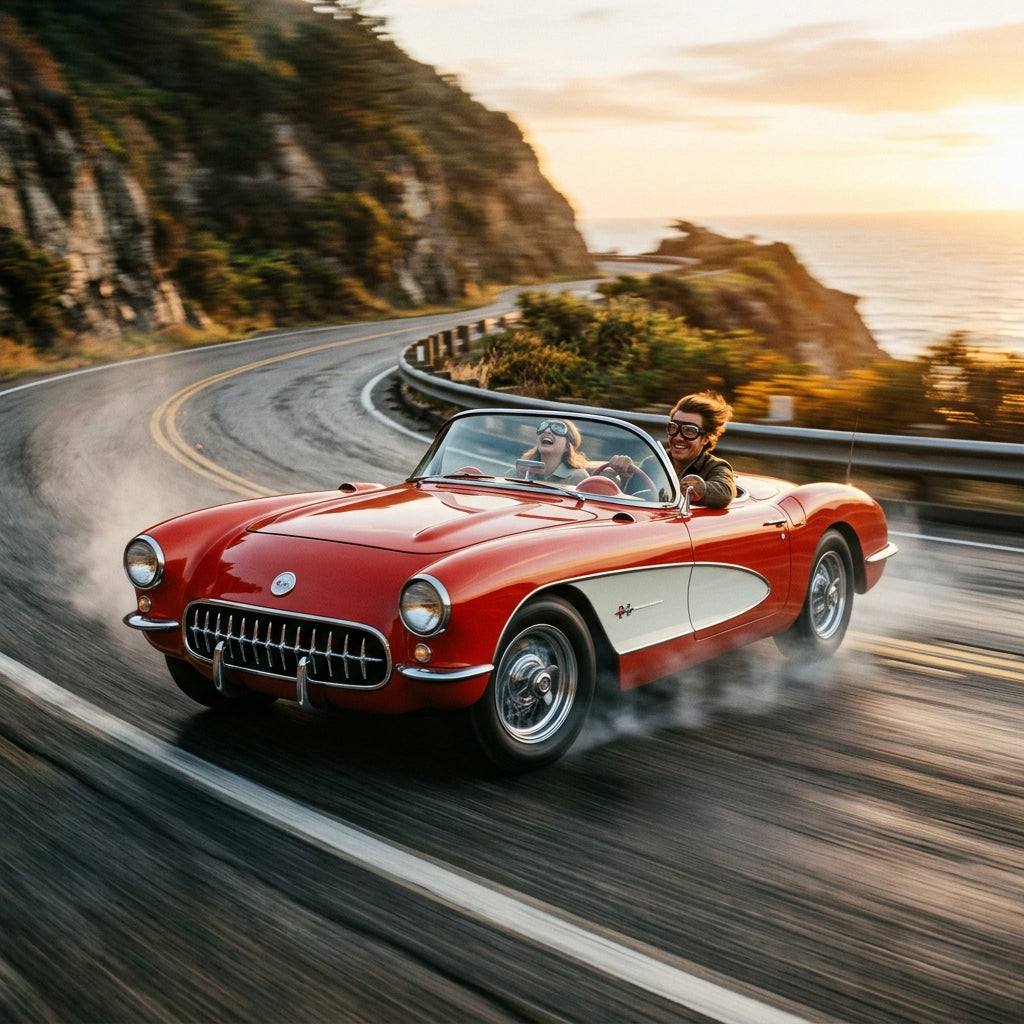 Action Shot: Chevrolet Corvette Driving Fast