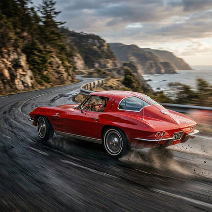 Action Shot: Chevrolet Corvette Driving Fast