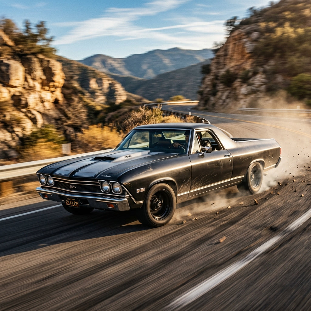 Action Shot: Chevrolet El Camino Driving Fast