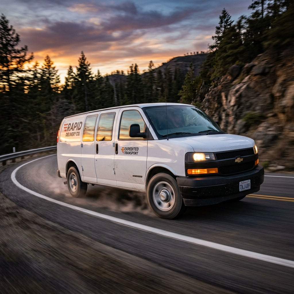 Action Shot: Chevrolet Express Driving Fast