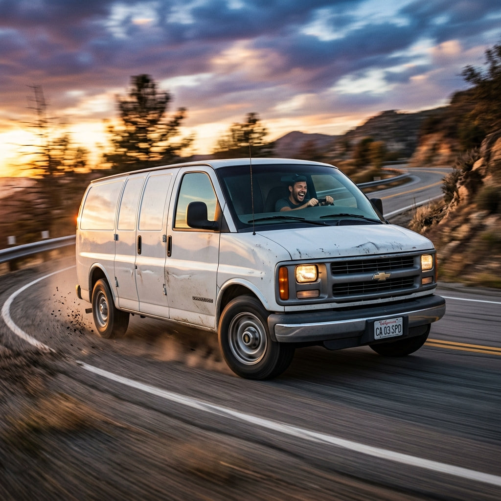 Action Shot: Chevrolet Express Driving Fast