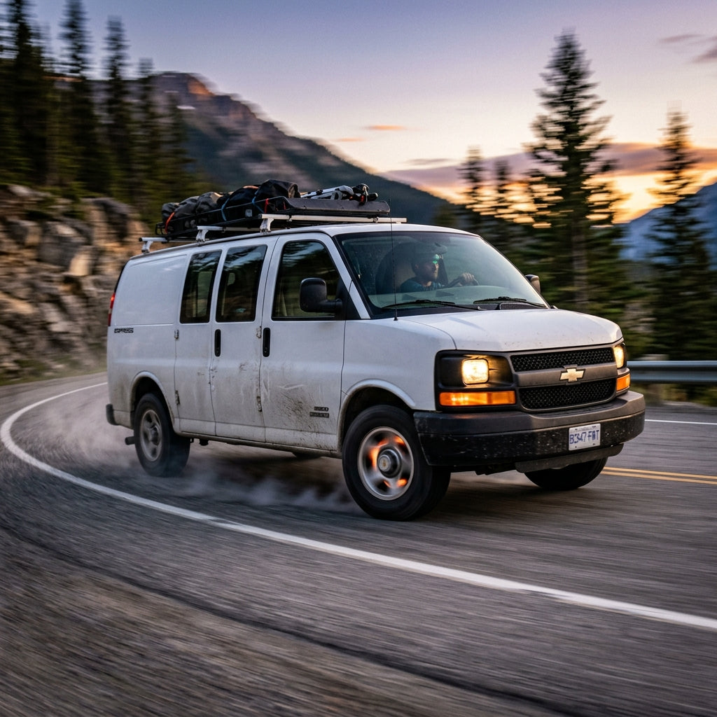 Action Shot: Chevrolet Express Driving Fast
