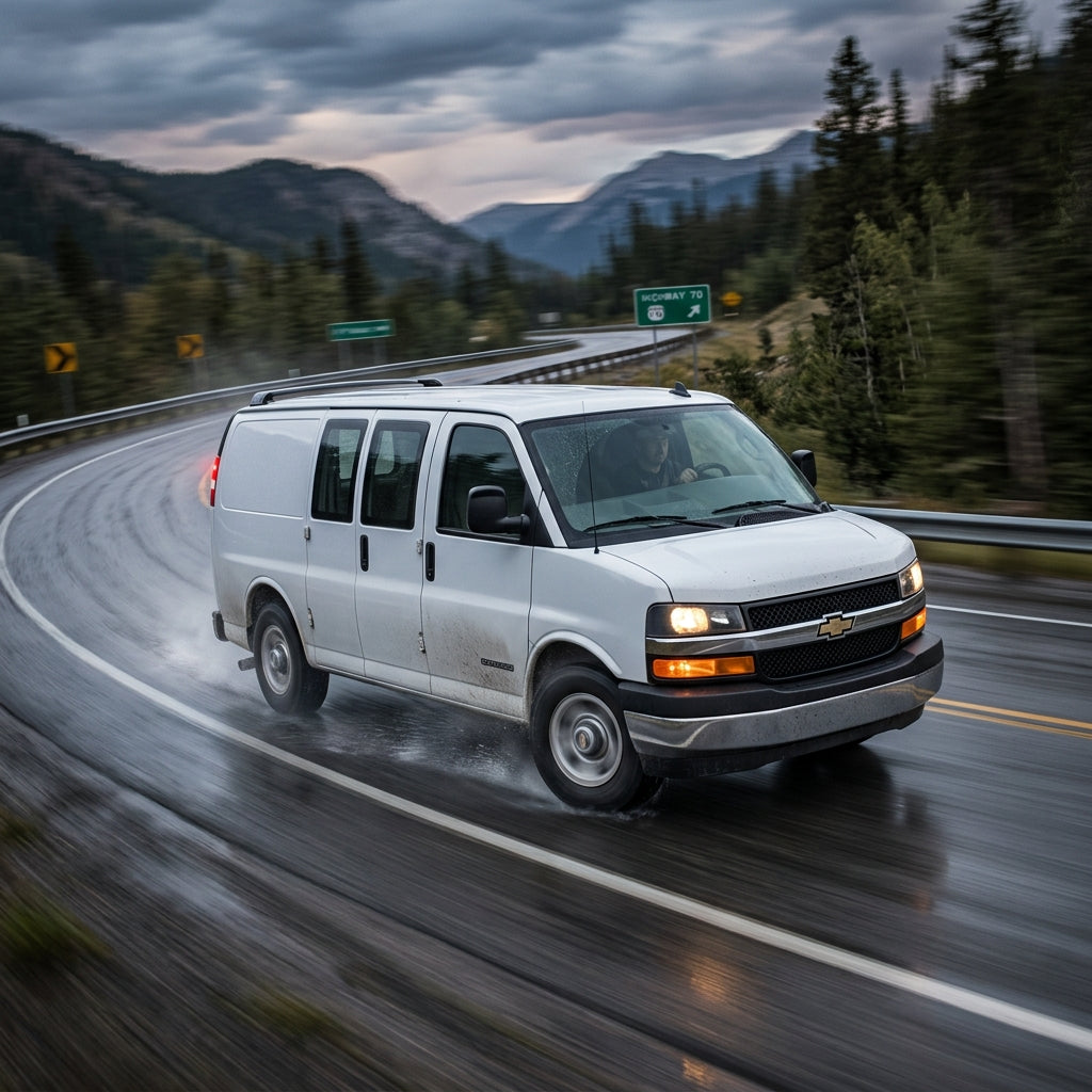 Action Shot: Chevrolet Express Driving Fast