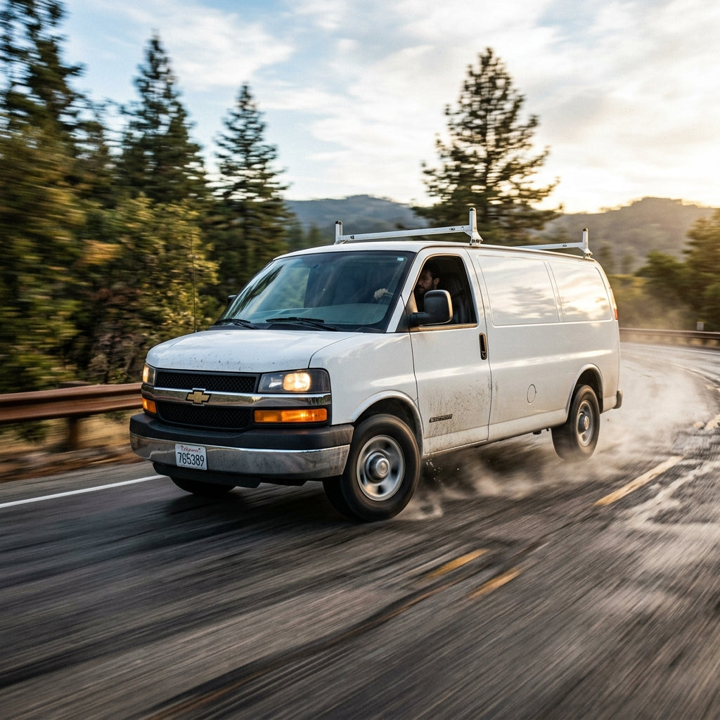 Action Shot: Chevrolet Express Driving Fast
