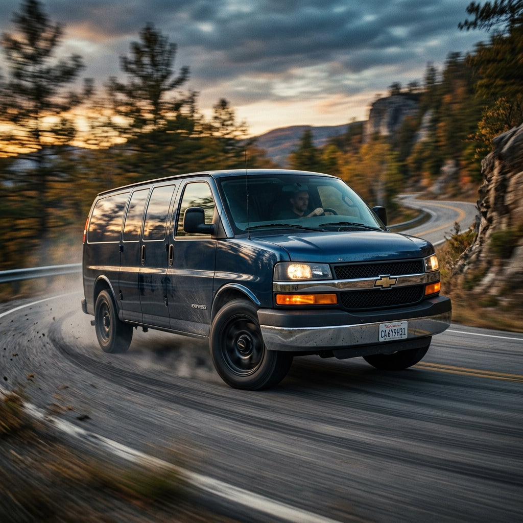 Action Shot: Chevrolet Express Driving Fast