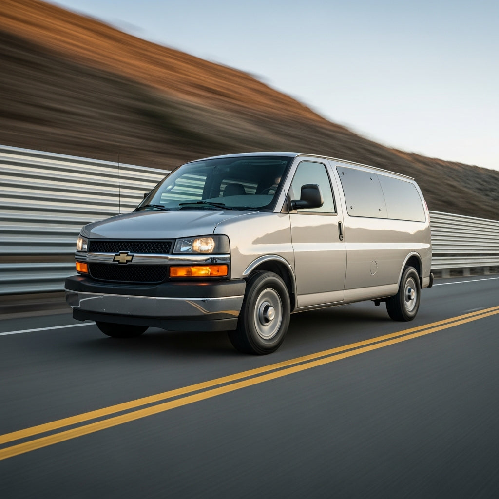Action Shot: Chevrolet Express Driving Fast
