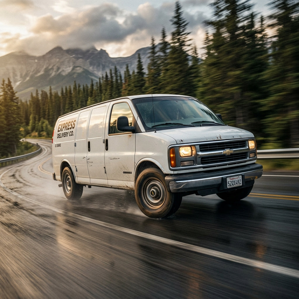 Action Shot: Chevrolet Express 2500 Driving Fast