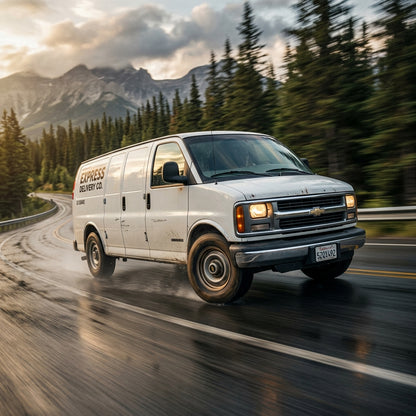 Action Shot: Chevrolet Express 2500 Driving Fast