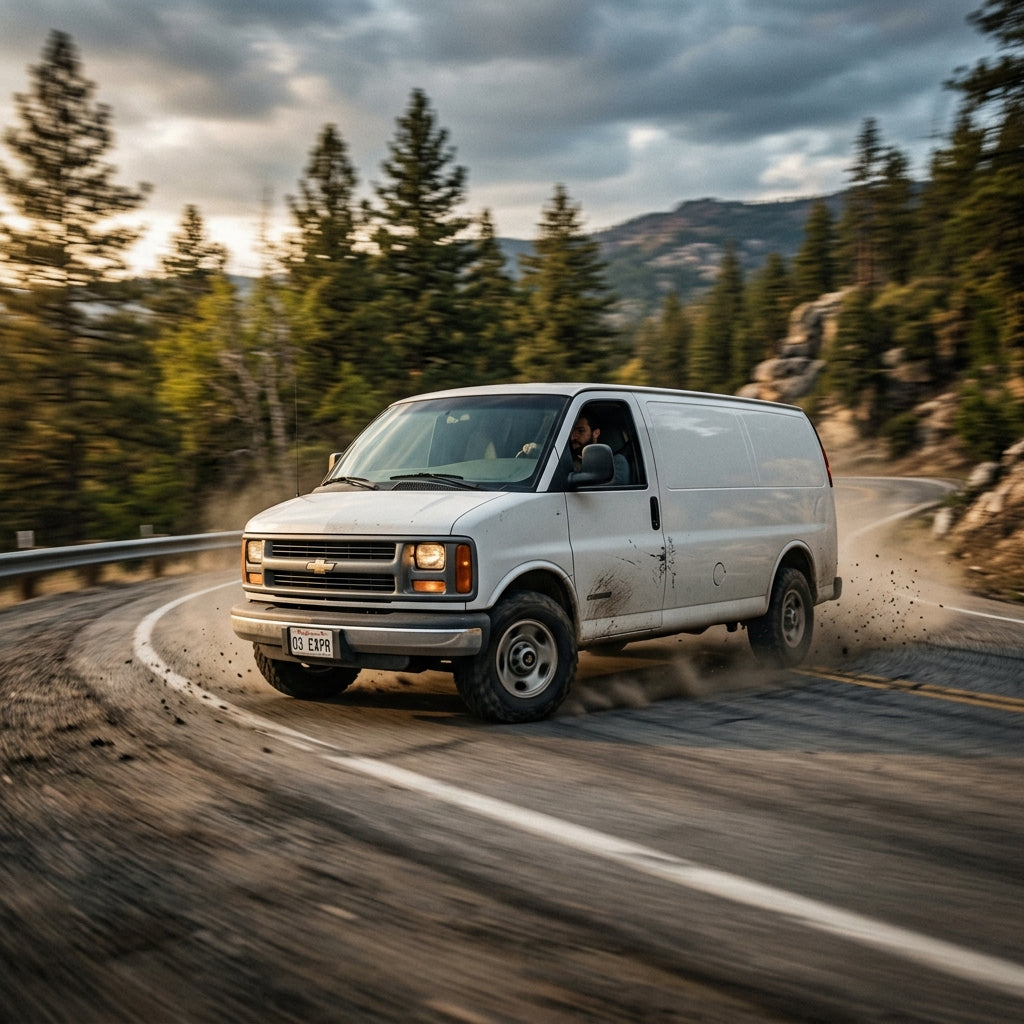 Action Shot: Chevrolet Express 3500 Driving Fast