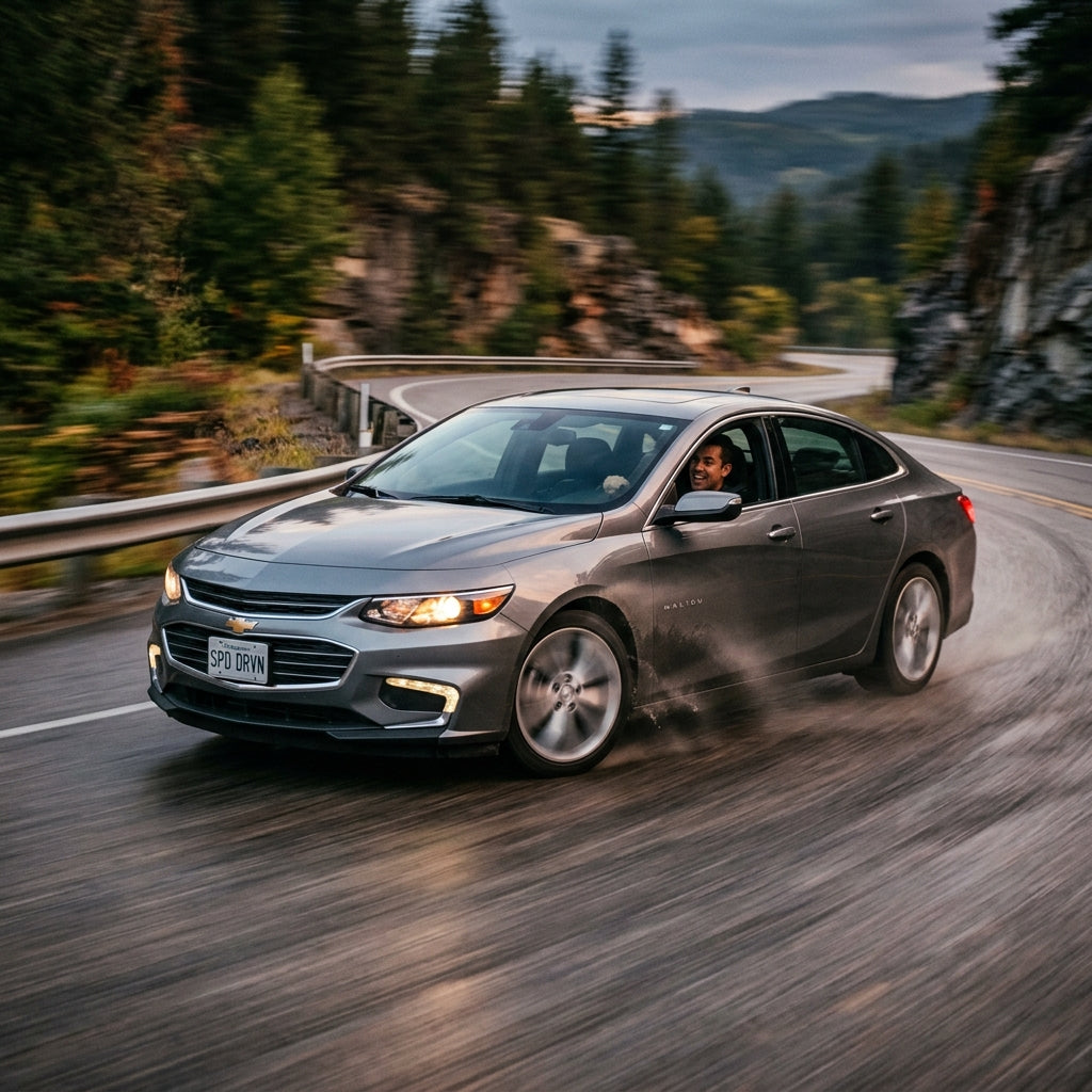 Action Shot: Chevrolet Malibu Driving Fast