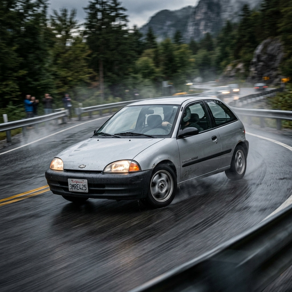 Action Shot: Chevrolet Metro Driving Fast