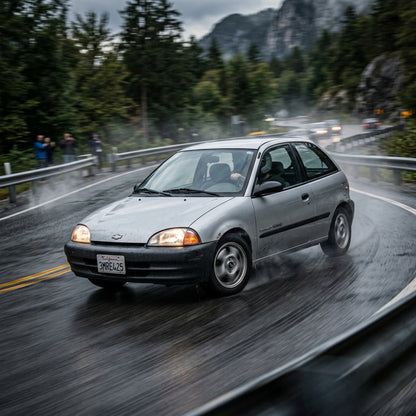 Action Shot: Chevrolet Metro Driving Fast