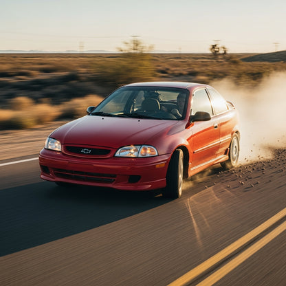 Action Shot: Chevrolet Prizm Driving Fast