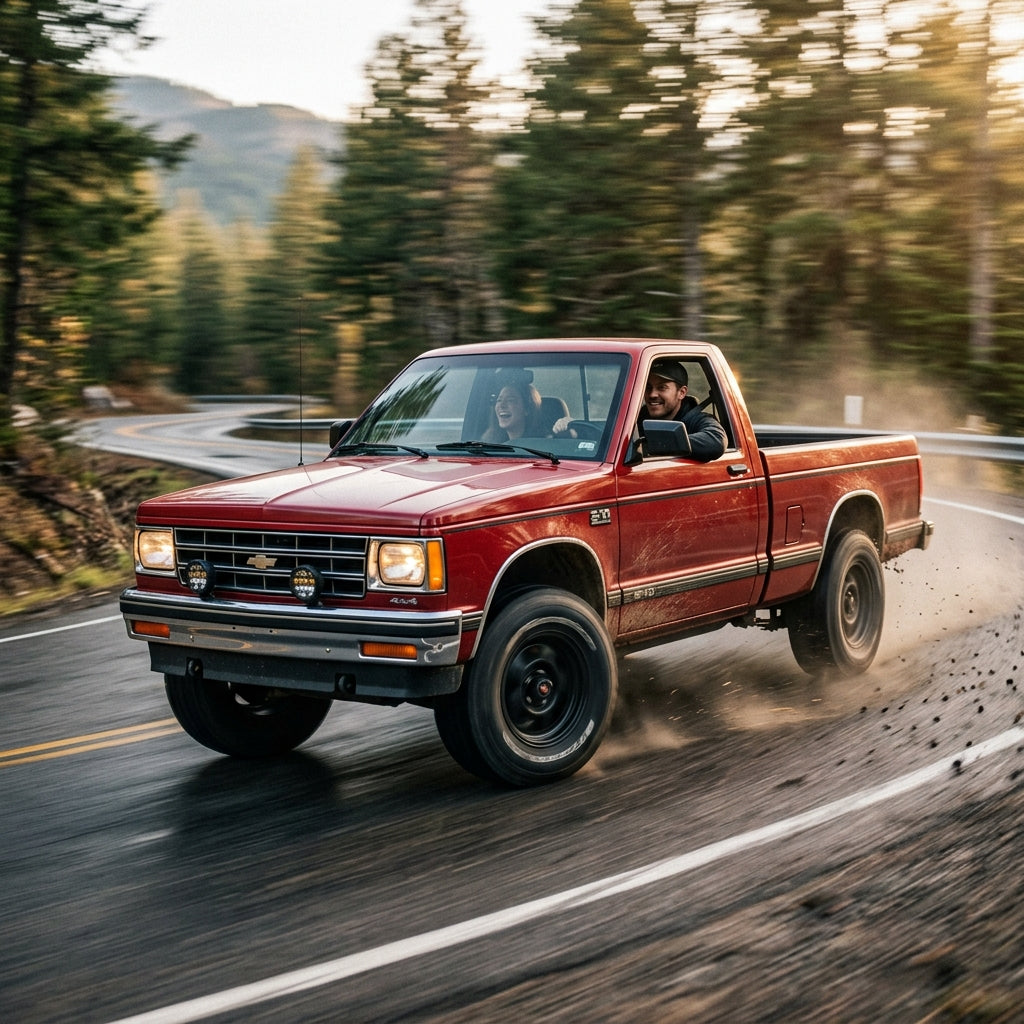 Action Shot: Chevrolet S-10 Driving Fast