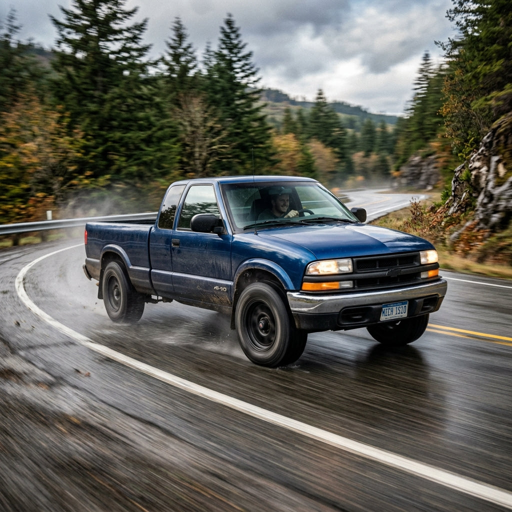 Action Shot: Chevrolet S-10 Driving Fast