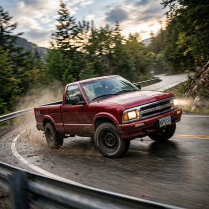 Action Shot: Chevrolet S-10 Driving Fast