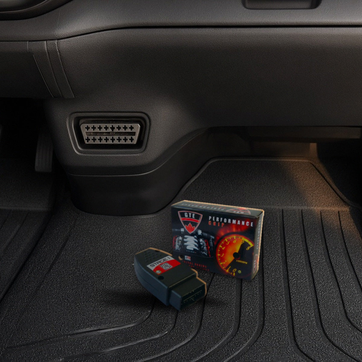 Performance chip by the OBD2 port of a Chevrolet Silverado