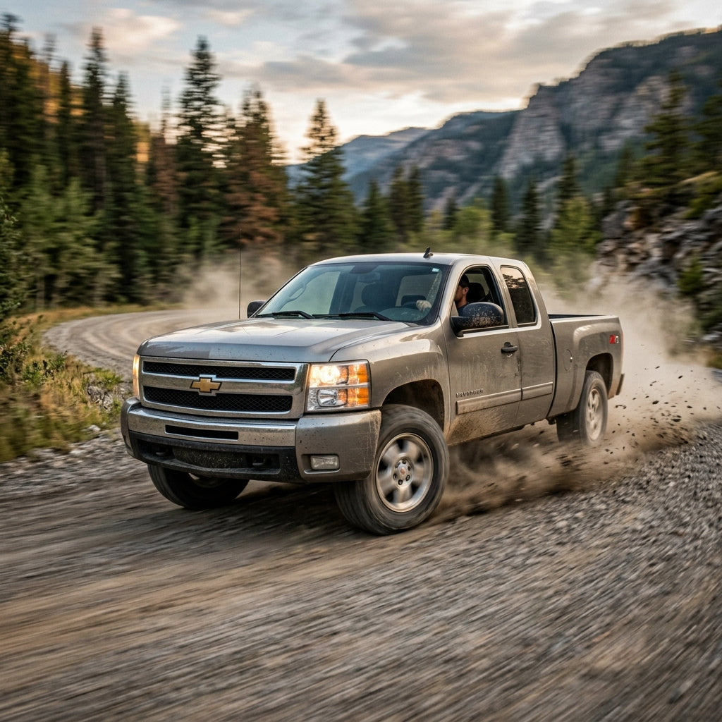 Action Shot: Chevrolet Silverado Driving Fast