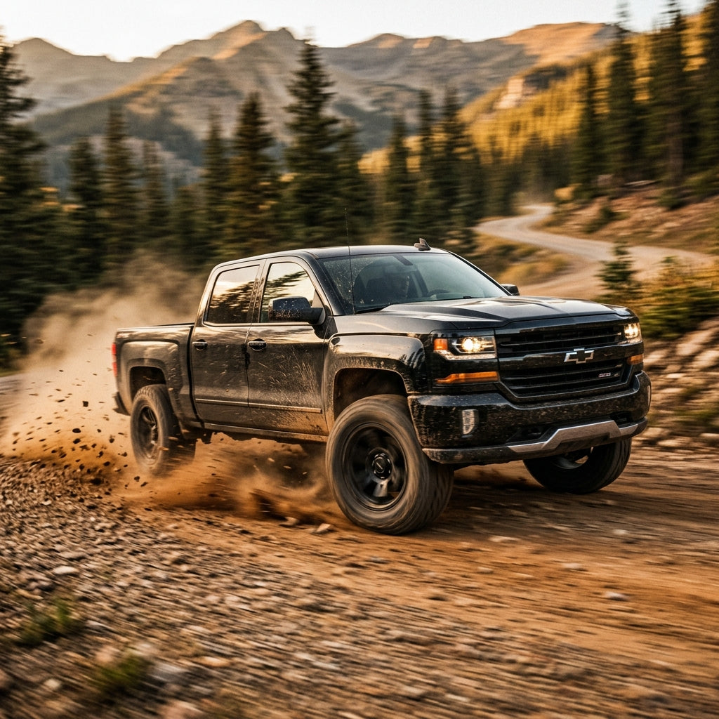 Action Shot: Chevrolet Silverado Driving Fast