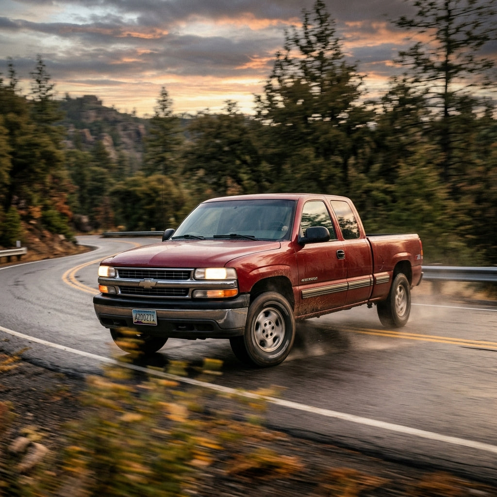 Action Shot: Chevrolet Silverado Driving Fast