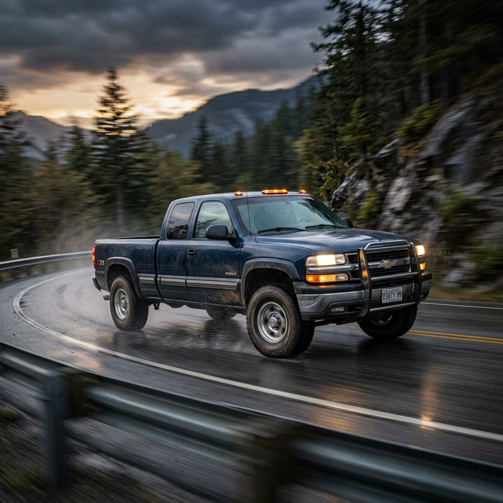 Action Shot: Chevrolet Silverado Driving Fast