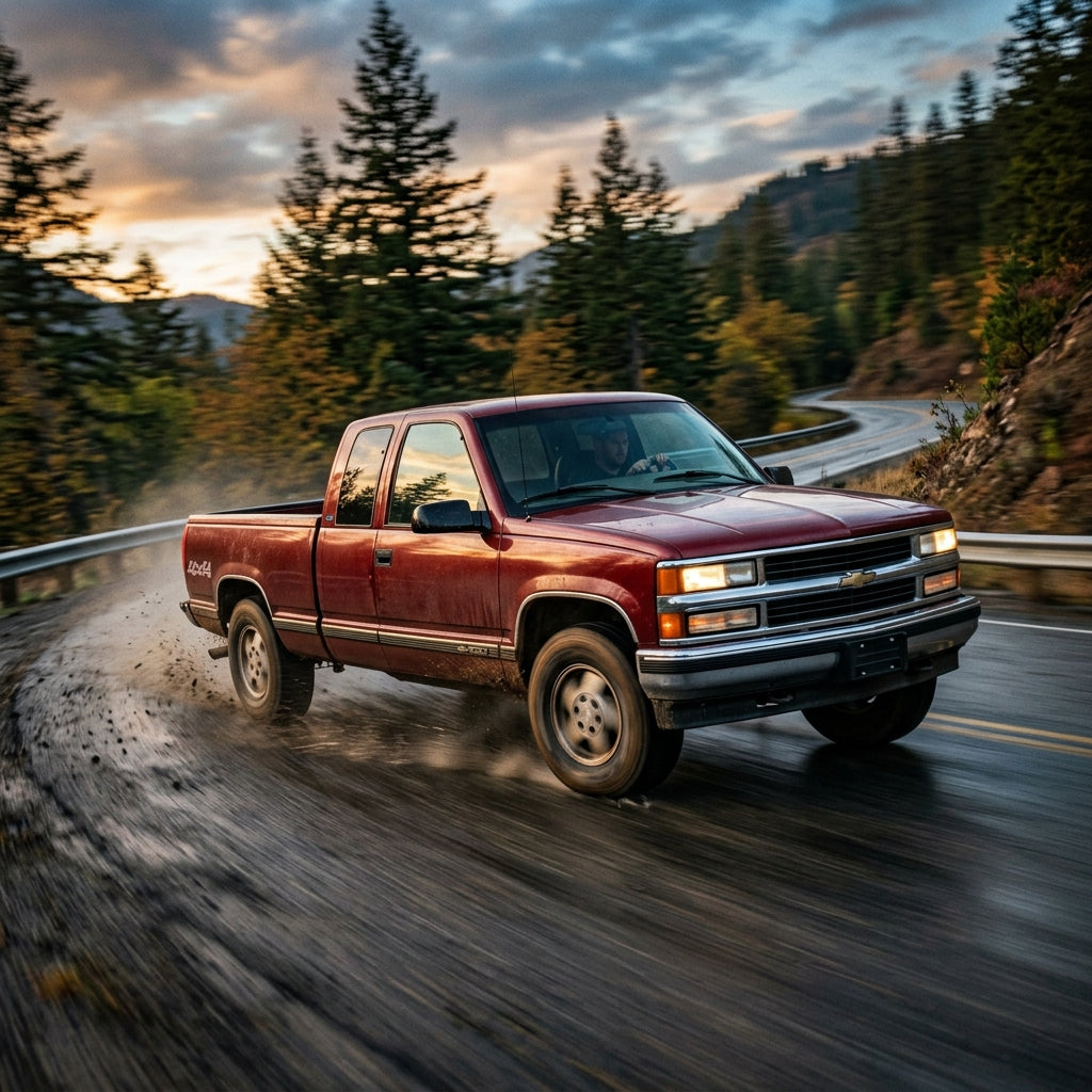 Action Shot: Chevrolet Silverado Driving Fast