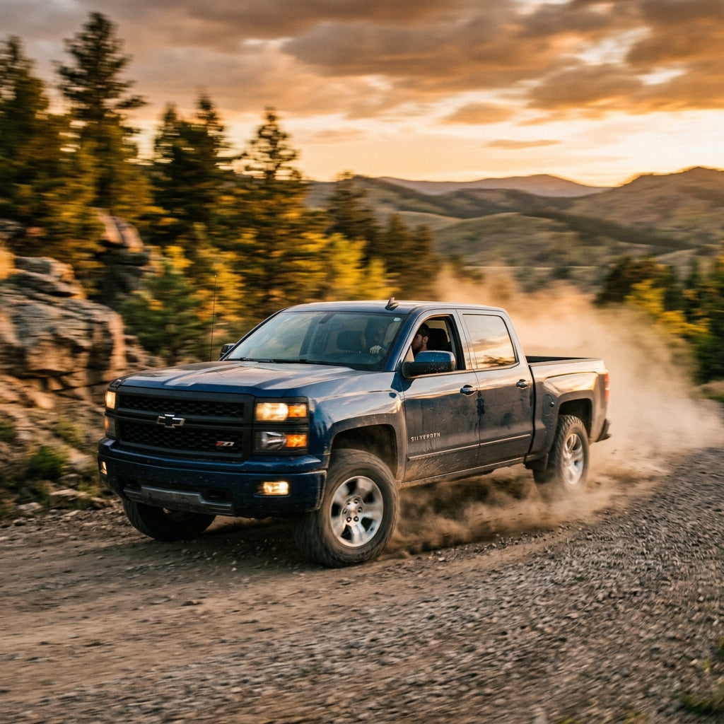 Action Shot: Chevrolet Silverado Driving Fast