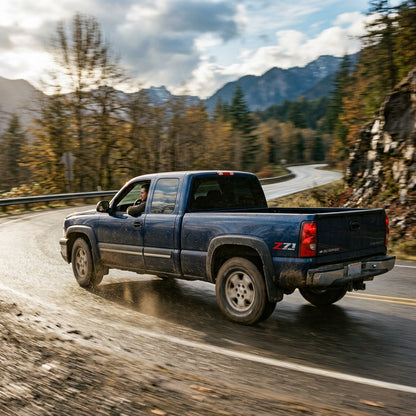 Action Shot: Chevrolet Silverado Driving Fast