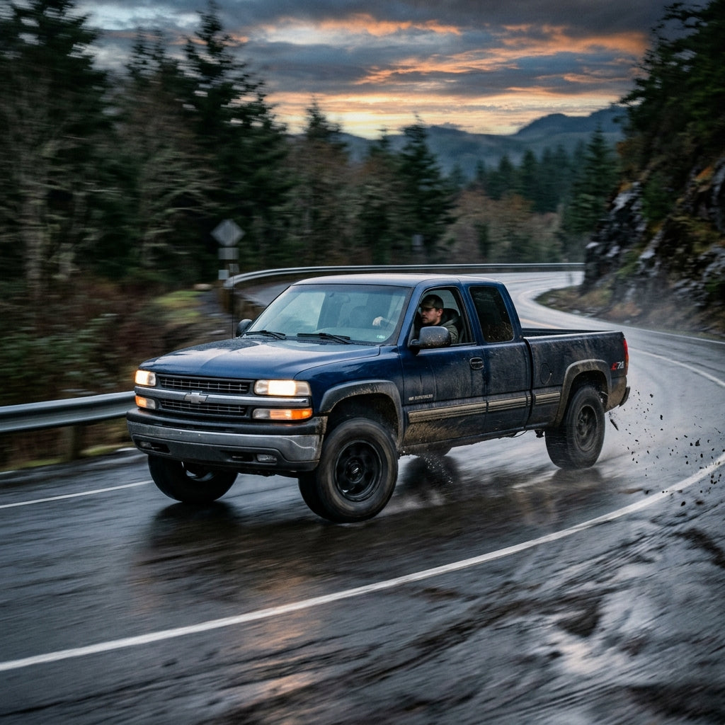 Action Shot: Chevrolet Silverado Driving Fast