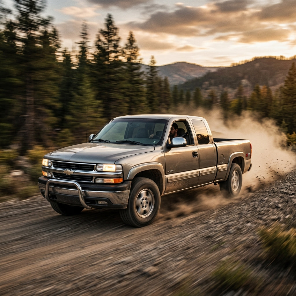 Action Shot: Chevrolet Silverado Driving Fast