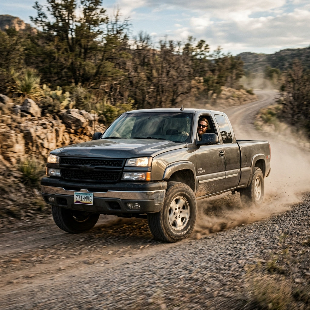 Action Shot: Chevrolet Silverado Driving Fast