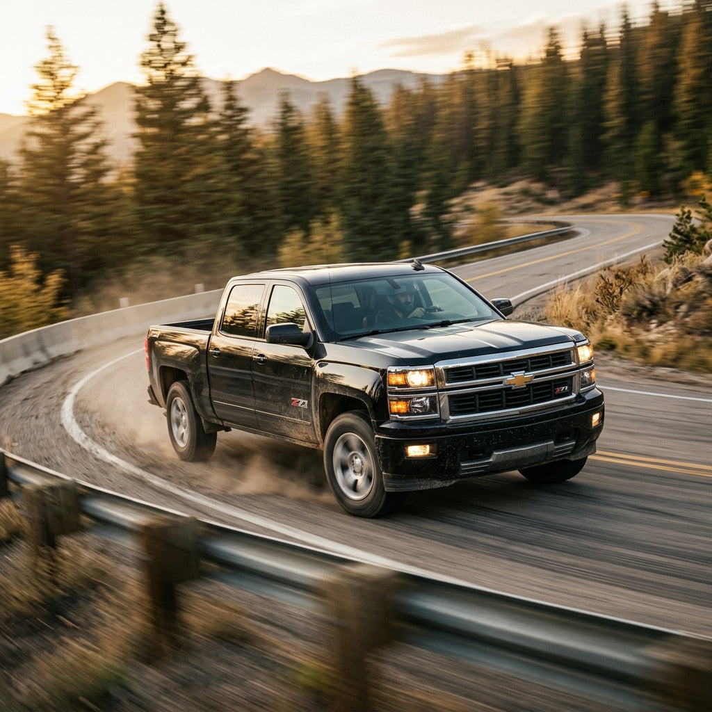 Action Shot: Chevrolet Silverado Driving Fast
