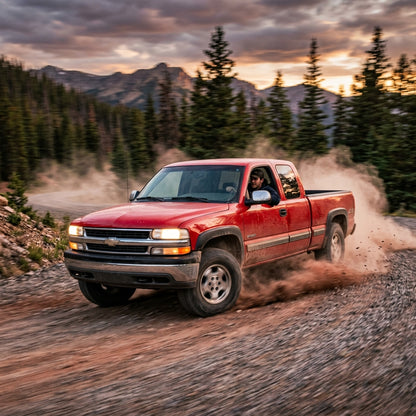 Action Shot: Chevrolet Silverado Driving Fast
