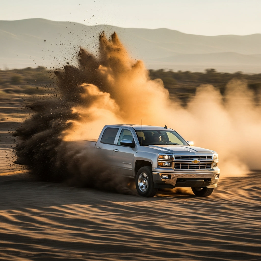 Action Shot: Chevrolet Silverado Driving Fast