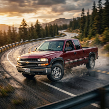 Action Shot: Chevrolet Silverado Driving Fast