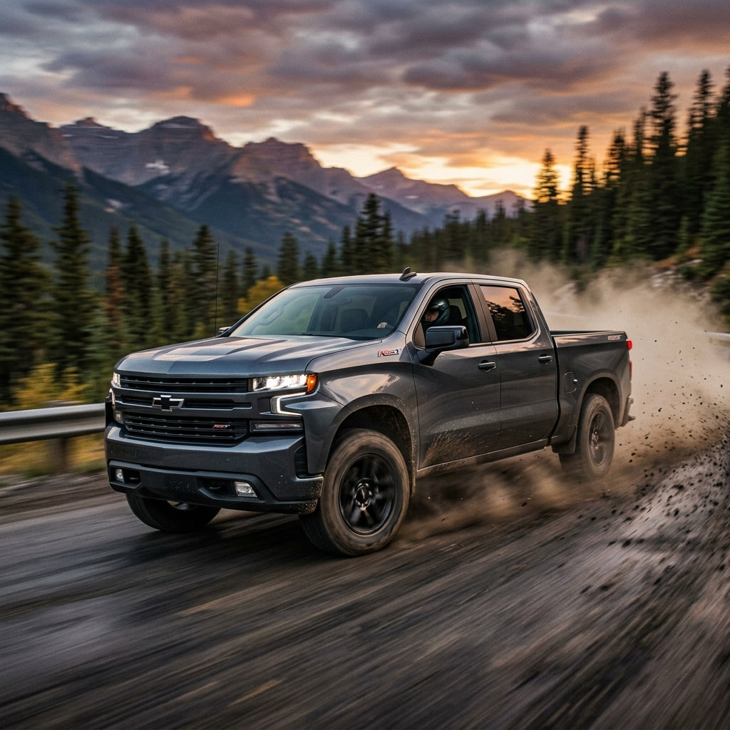 Action Shot: Chevrolet Silverado Driving Fast