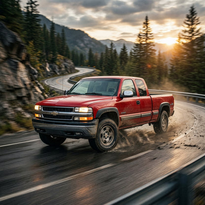 Action Shot: Chevrolet Silverado Driving Fast