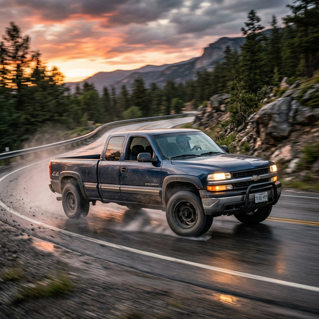 Action Shot: Chevrolet Silverado Driving Fast