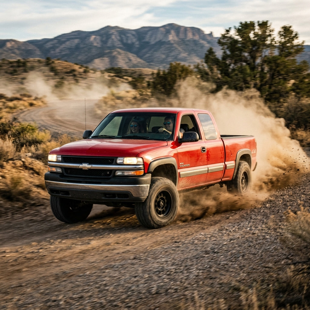 Action Shot: Chevrolet Silverado Driving Fast