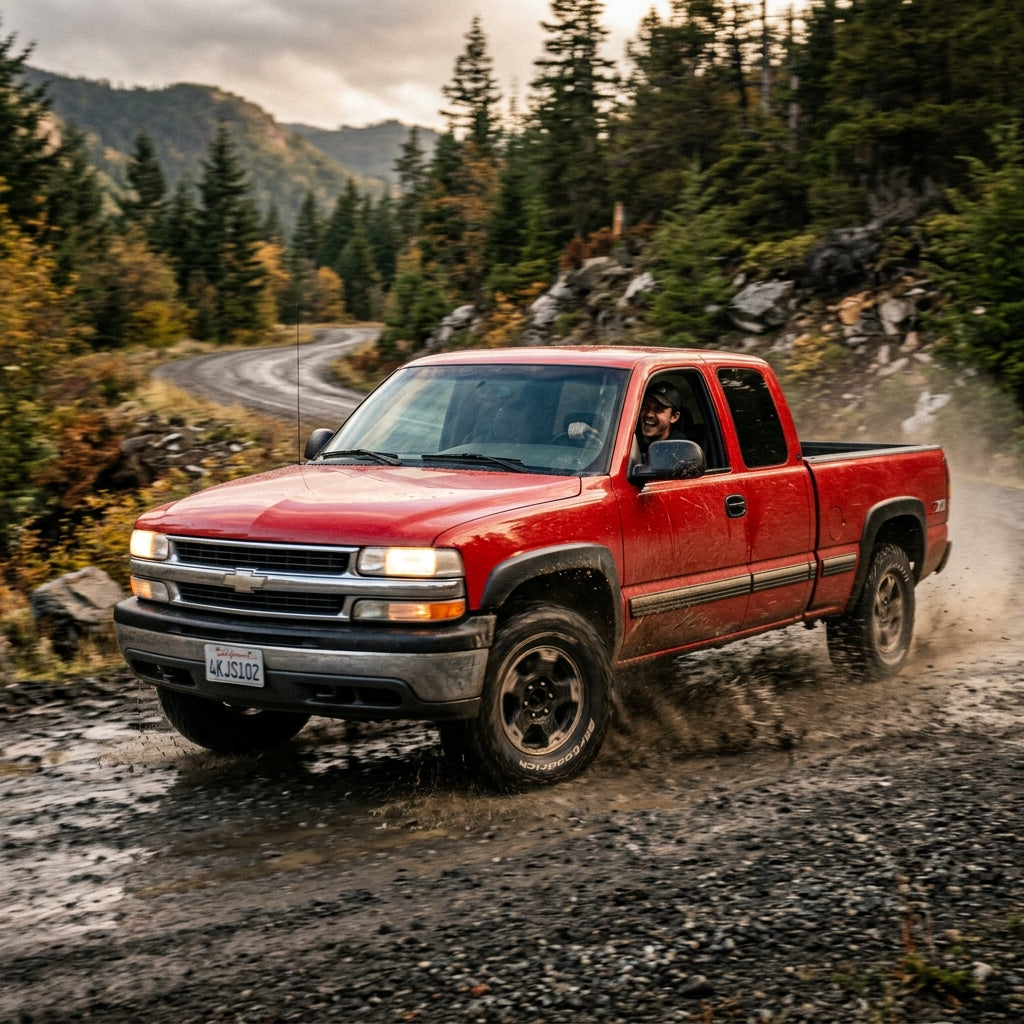 Action Shot: Chevrolet Silverado Driving Fast