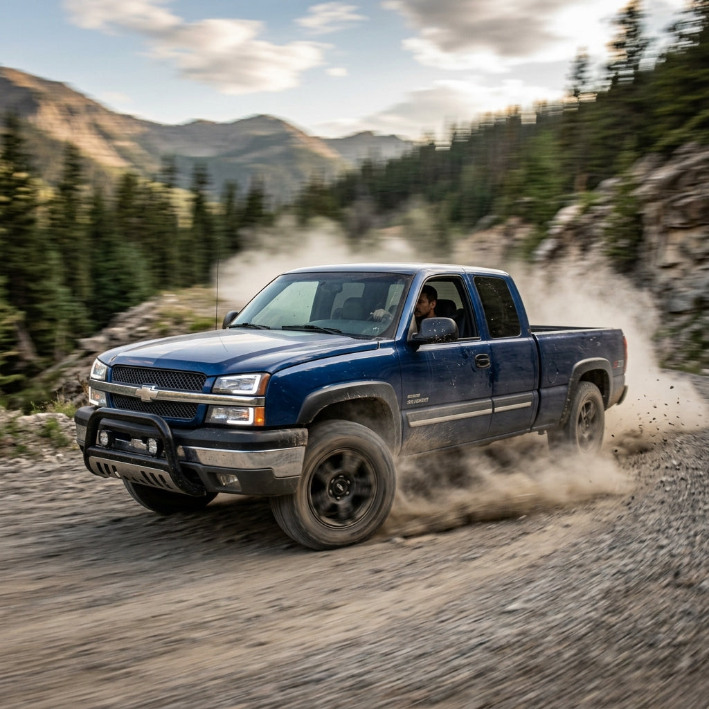 Action Shot: Chevrolet Silverado Driving Fast