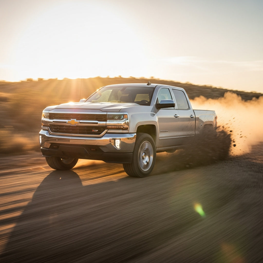 Action Shot: Chevrolet Silverado Driving Fast
