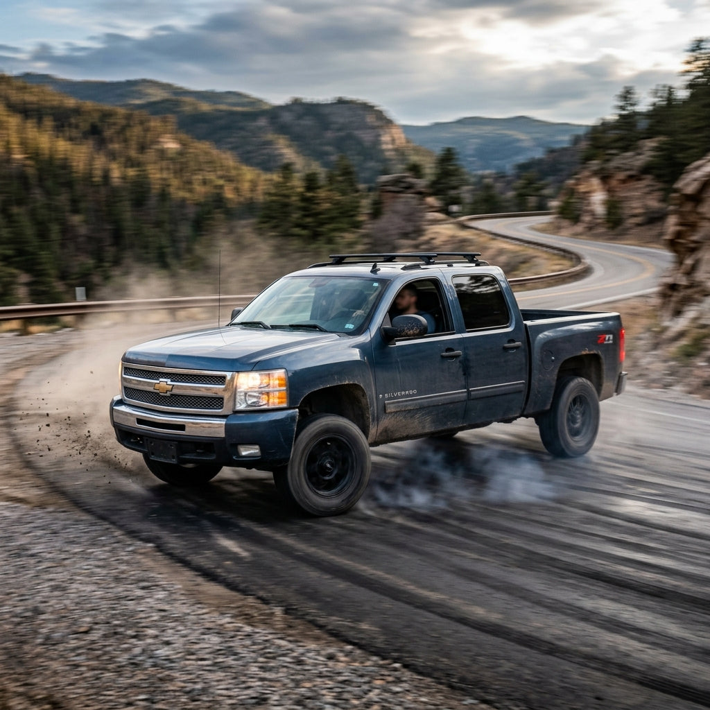 Action Shot: Chevrolet Silverado Driving Fast