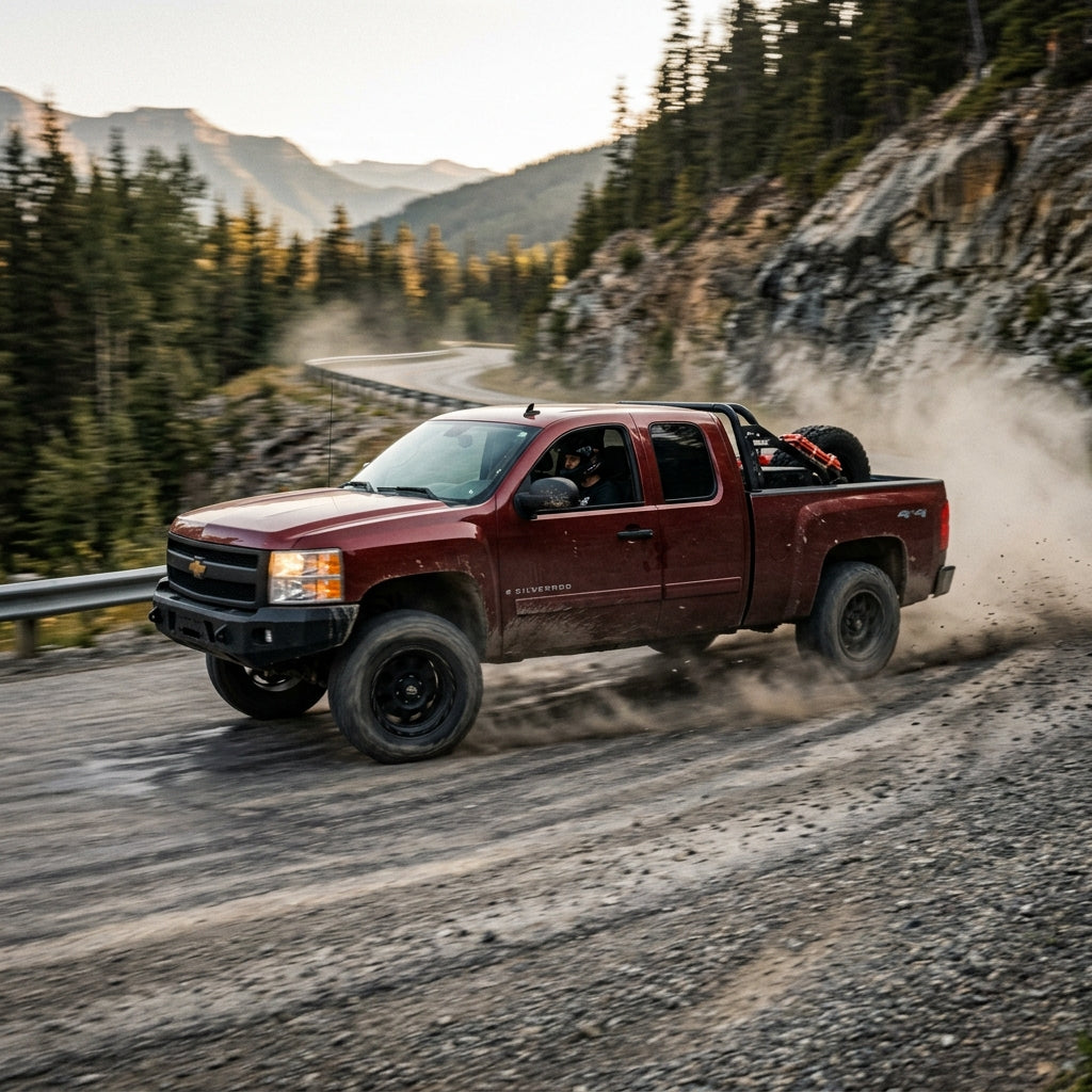 Action Shot: Chevrolet Silverado Driving Fast