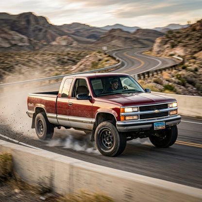 Action Shot: Chevrolet Silverado Driving Fast