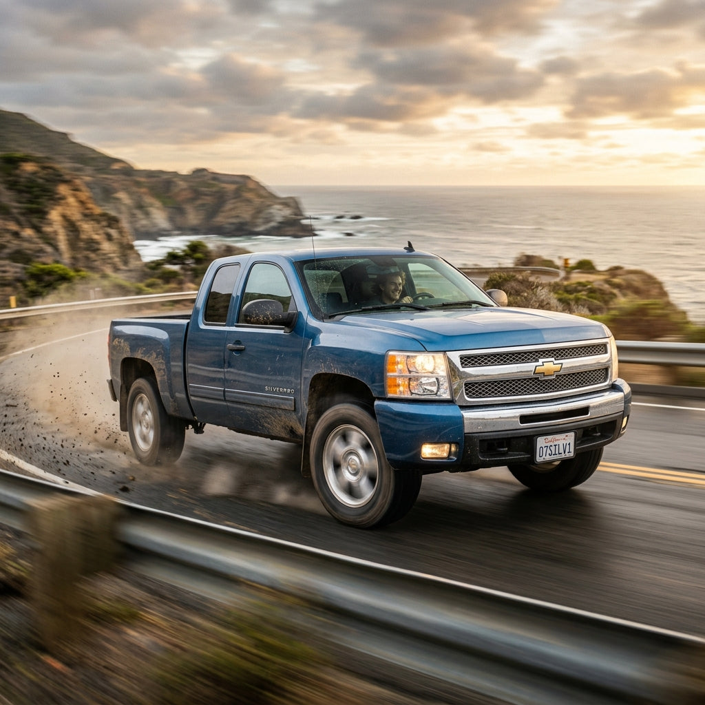 Action Shot: Chevrolet Silverado Driving Fast