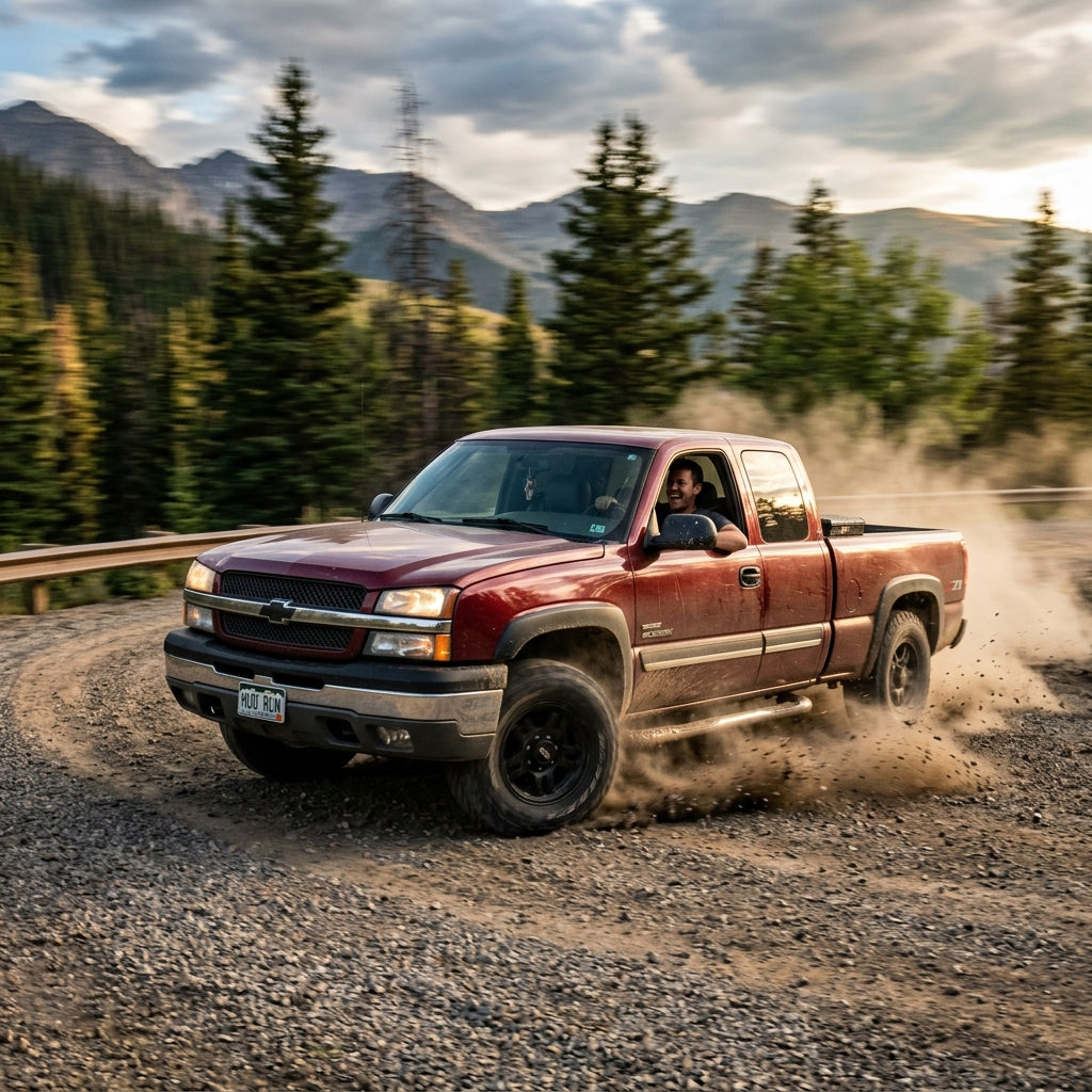 Action Shot: Chevrolet Silverado Driving Fast