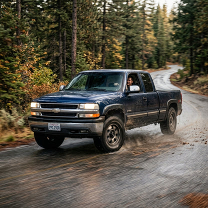 Action Shot: Chevrolet Silverado 1500 Driving Fast