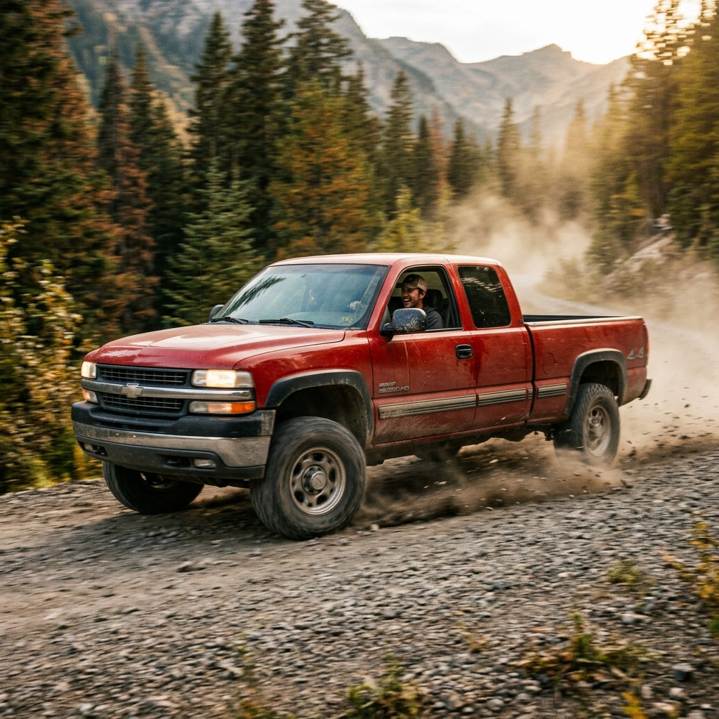 Action Shot: Chevrolet Silverado 2500 HD Driving Fast